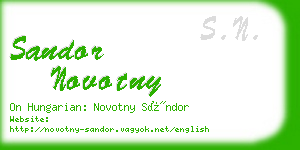 sandor novotny business card